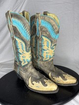 Corral Western Boots Women’s 8.5 R2289 Tan Turquose Dahlia Embroidered C... - €65,76 EUR