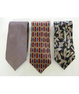 Mens Stafford Tie Lot of 3 Print Neckties - 100% Silk - $11.97