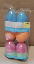 Easter Egg 1 1/2&quot;x 2&quot; Snap Together Multicolor Pearl 8ea Treat Container... - £1.99 GBP