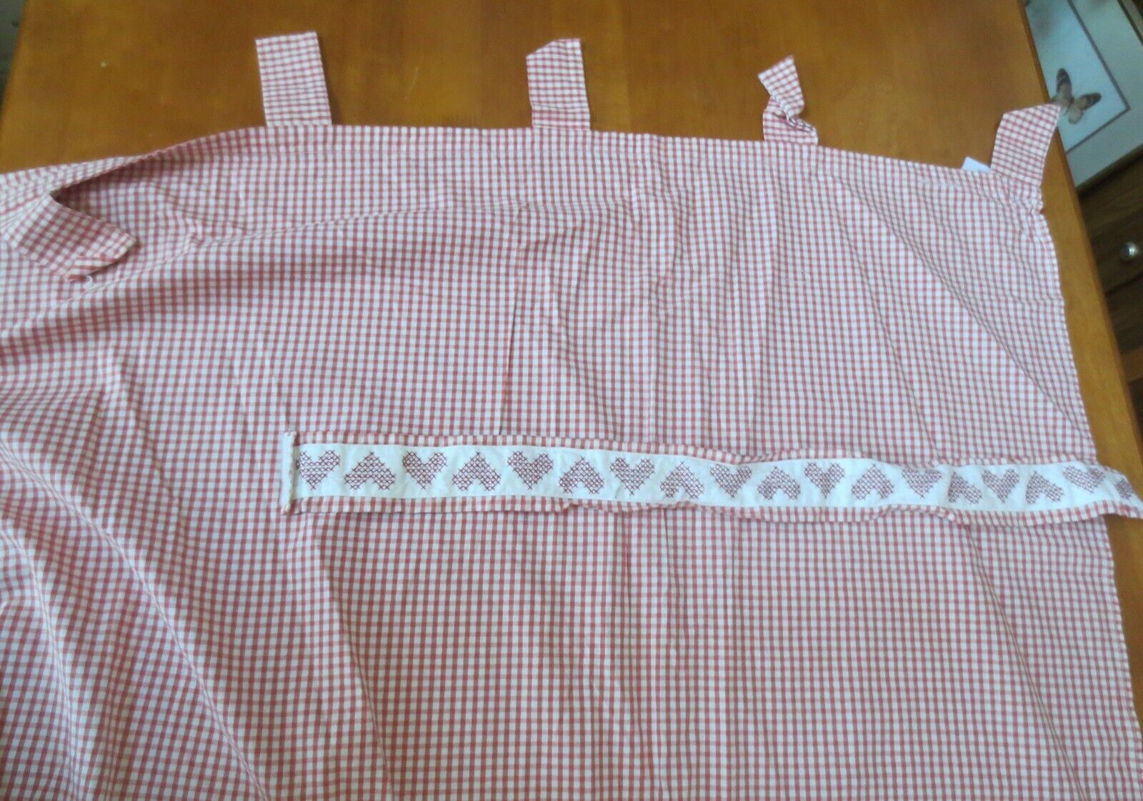 Primary image for Ikea  Rose Gingham  curtains with Hearts & Tie Backs