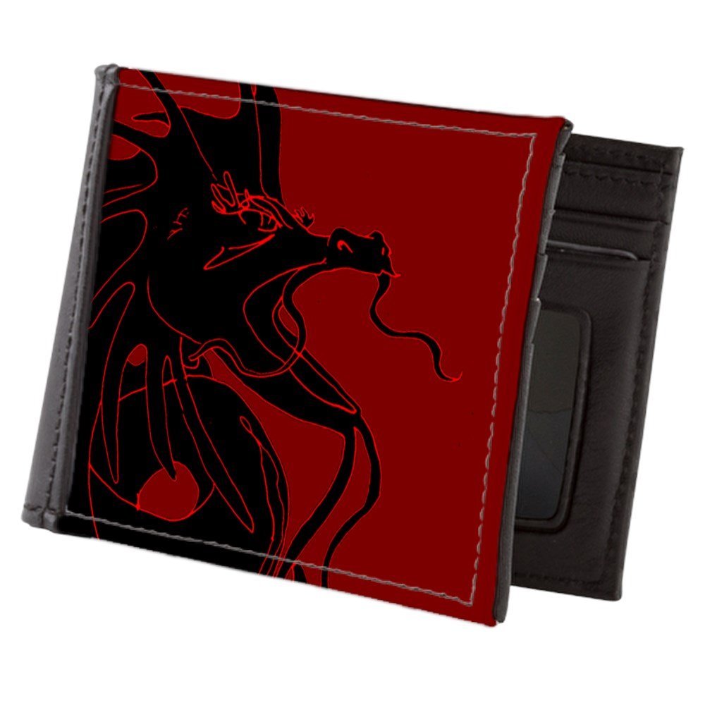 Black Dragon Leather Bifold Wallet