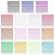 Self-Adhesive Rhinestone Sticker 3375 Pieces Crystal In 5 Size 15 Colors... - £10.92 GBP