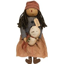 folk art primitive country rustic MADDIE w SNOWBUDDY snowman  23&quot; DOLL - £56.21 GBP