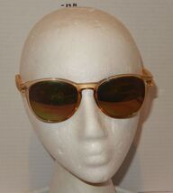 Piranha Stax II Round Bamboo Sunglasses Tan Frame Keyhole Mirrored Lens ... - $14.80