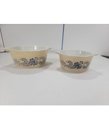 PYREX Set 473-1qt and 474-B 2qt. Homestead Tan Blue Speckled Casserole D... - $31.44 CAD