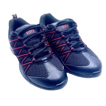 Bloch Criss Cross Red Black Dance Sneakers Mesh Size 5 Split Sole Hip Hop - $41.58