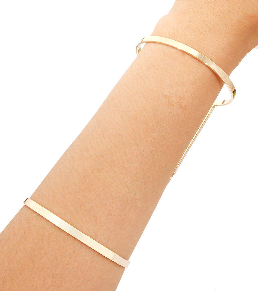 The Minimalist Cutout Wide Cuff Bracelet Gold Plated 4 inches Fashion Jewelry - $10.79