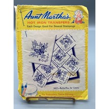 Vintage Aunt Martha&#39;s Hot Iron Transfers 3437 Butterflies for Linens - $14.52