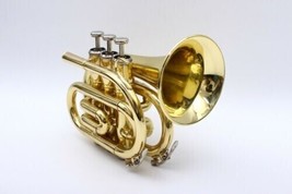 Hot Sale Great Pocket Trumpet Brass Concert Bb Nice Pitch Professional CHRISTMAS - £109.75 GBP