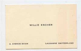 Willie Escher Business Card Lausanne Switzerland - $11.88