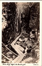 Vintage Postcard Flume Gorge Before The Boulder Fell White Mountains NH ... - $7.99