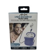NEW ANX 3 Pieces Accessory Kit For Apple Air pods 1 &amp; Air pods 2 Purple ... - $272.68 MXN