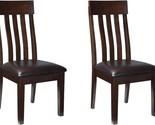Faux Leather Cushioned Rake Back Dining Chairs, 2 Count, Dark Brown, Sig... - £165.02 GBP