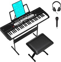 Piano Keyboard, 61 Key Keyboard Piano For, Headphones+Mic+Stand+Stool - $141.93