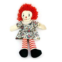 Vintage Raggedy Ann Doll Hand Made Cloth Stitched Eyes Nose Mouth Heart  - £20.79 GBP
