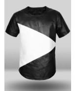 Nuova t-shirt uomo vera pelle di agnello in morbida pelle elegante fatta... - $220.69 CAD+