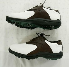 Foot Joy  Classic  Brown White Saddleback Golf Shoes Green Joys Mens Size 8 M - £35.32 GBP