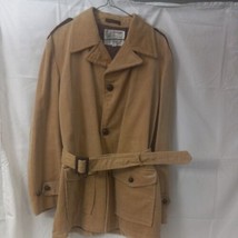 Vintage 1970&#39;s K-Mart Light Brown Tan Corduroy Jacket 42 Large Belted (Read) - £39.13 GBP