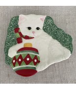 Fitz And Floyd Yuletide Kitten Cat Feline Snack Plate - $263.43 MXN