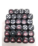 Lot Of (29) Black Dice With White Pips And Rhino As The One 1/2&quot; - $24.74