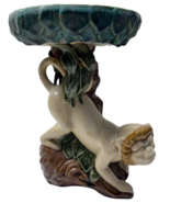 Vintage Mojolica Glazed Ceramic Monkey Bowl Planter 11.5 in Figurine - $197.99