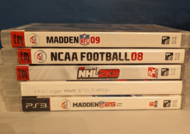 Lot Of 5 PS3 Games Madden NFL 09&amp;25th, NHL2K9, NCAA 08, LL World Series 2010 - £15.28 GBP