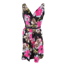 Tahari Womens A Line Dress Multicolor Floral Belted V Neck Sleeveless Bo... - $45.59