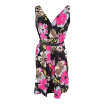 Tahari Womens A Line Dress Multicolor Floral Belted V Neck Sleeveless Bo... - £36.39 GBP