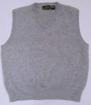 Lg Cashmere By Chow Thick Sweater Vest V Neck Pullover Gray Unisex Style Large - £62.54 GBP