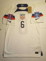 Yunus Musah USA USMNT 2022 World Cup Qatar Match Slim White Home Soccer Jersey - £86.91 GBP