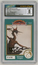 Cgc Jsa Ss 8 Auto 10 Signed Brom 1993 Ad&amp;D / Tsr Sticker Card #1 Dark Sun Dragon - $59.39