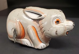 Vintage Tin Litho Wind-Up Bunny Rabbit Toy Made in Japan Works - £19.38 GBP