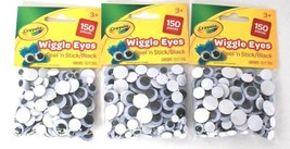 3 Bags Crayola 150 Pieces Wiggle Eyes Peel N Stick Black Age 3 Years &amp; Up - $35.63 CAD