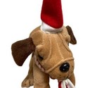 Oriental Trading Company Plush Santa Pup Brown Stocking Tie Hat Stuffed ... - $8.98