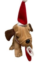 Oriental Trading Company Plush Santa Pup Brown Stocking Tie Hat Stuffed Animal. - £7.05 GBP