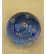 Studio Art Glass Clear Blue Bullicante Paperweight Bend Oregon 1990 - $32.78 CAD