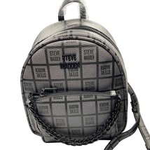 Nwt Steve Madden Msrp $74.99 Bnuri Women&#39;s School Work Chain Gray Mini Backpack - £22.77 GBP
