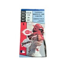 March 31 1998 Cincinnati Reds vs. SD Padres Opening Day Casey Reds Debut... - $380.13 MXN
