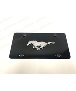 3D Running Horse Pony Emblem Black Aluminum Metal Vanity Front Plate For... - $39.73 CAD