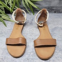 Sperry Topsider | Isha Leather Flat Sandals with Woven Ivory Ankle Strap, size 8 - £27.07 GBP