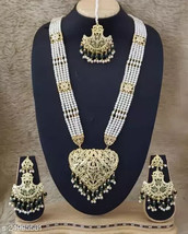 Kundan Necklace Earrings Tikka Jewelry Set Latest Limited Jadau Quantity green - £29.64 GBP