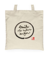 Thich Nhat Hanh Calligraphy Tote Bag Smile To Your Anger Handbag Cotton ... - $314.71 MXN