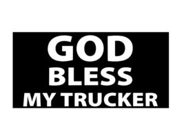 K&#39;s Novelties Wholesale Lot of 6 God Bless My Trucker Black White Decal Bumper S - £6.94 GBP