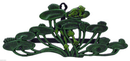Garden Hose Holder Frogs On Lily Pads Cast Iron Hanger Reel Yard Decor 13.75&quot; N - £19.38 GBP