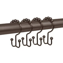 Oil Rubbed Bronze Metal Double Glide Shower Curtain Hooks  Set of 12  He... - $184.34 MXN