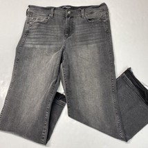 Liverpool Crop Flare Jeans Sz 14/32 High Rise Stretch Black/Gray Denim F... - $31.99