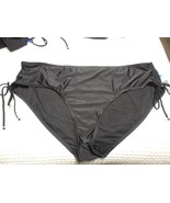 NWT Womens Plus Swim Bottoms 3X 24W-26W Rich Black Full Coverage Mid-Ris... - £5.26 GBP