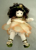  &quot;TANGERINE&quot; Green Tea Flower Fairy Doll Petal Dress Wings-Musical  - £13.36 GBP