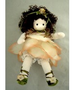  &quot;TANGERINE&quot; Green Tea Flower Fairy Doll Petal Dress Wings-Musical  - £13.46 GBP