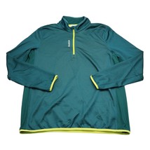 Reebok Jacket Mens XL Extra Blue Green 1/4 Zip Coat Workout Pullover Gym... - $25.62